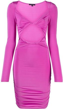 Patrizia Pepe knot-detail stretch-jersey dress - women - Elastane/Polyamide - II - Purple
