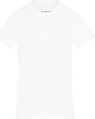Maison Margiela Reverse Logo T-shirt - Dames - T-shirts - Wit - XS - Katoen - Tops