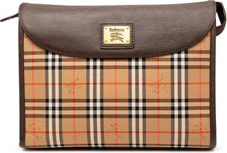 Burberry Pre-owned Burberry Haymarket Check Canvas Clutch Ladies U6WWCYGEX0KXG92F