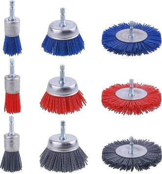 OEM [mai Usato]set Di 9 Spazzole Abrasive In Filo Di Nylon, Spazzola Per Trapano In Nylon Con Gambo Esagonale Da 1/4 Di Pollice, Utensili Per Levigare Il 
