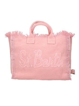 MC2 Saint Barth Fringed Edge Tote Bag with Textured Script Detail