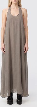 Rick Owens Abito midi A-line in pura seta con scollatura allamericana