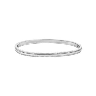 SHYMI Thin Pave Outline Bangle - 18K Gold-Filled, Rhodium Plated, Cubic Zirconia, Day to Night