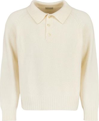 Autore Knit Polo Burton - Heren - Ronde hals truien - Wit - XL - Wol - Truien & Vesten