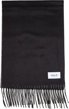D4.0 Sjaal met franjes - Heren - Wintersjaals - Zwart - ONE Size - Kasjmier - Accessoires