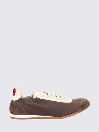 Uma Wang Low-Top Trainers in Leather and Nylon with Elasticated Ankle