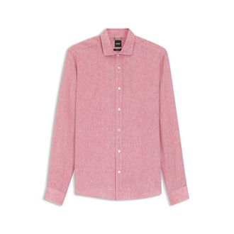 BOSS Regular-fit shirt in washed linen