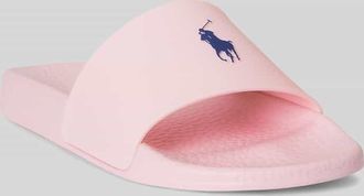 Polo Ralph Lauren Badeschuhe mit Logo-Print in Hellrosa, Gr&ouml;&szlig;e 37