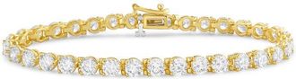 Diana M. Jewels 14kt yellow gold 4cts round lab grown diamond 3-prong tennis bracelet