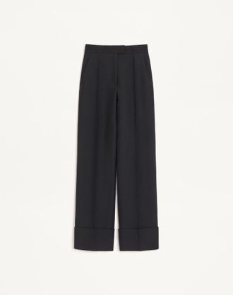 Valentino Pantaloni In Crepe Couture Donna NERO 36
