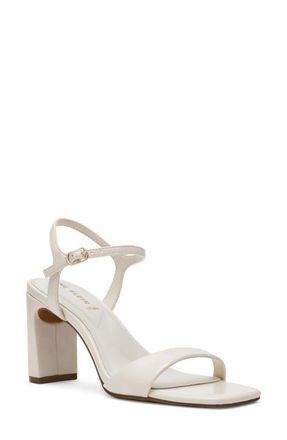 Anne Klein Beata Ankle Strap Sandal in Bone Crinkle at Nordstrom, Size 6.5