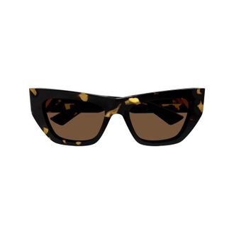 Bottega Veneta BV1177S002 Tortoiseshell Cat-Eye Sunglasses - Havana