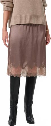 Citizens Of Humanity Lace Trimmed Skirt In Cocoa /mid Grey Brown