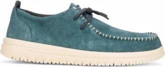 Hey Dude Wally NXT Moc Stijlvolle Leren Schoenen - Heren - Veterschoenen - Blauw - 42 EU - Su&egrave;de - Schoenen