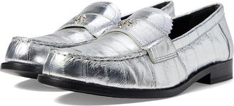 Tory Burch Classic Loafer Womens Shoes Silver : 9 M, Leather