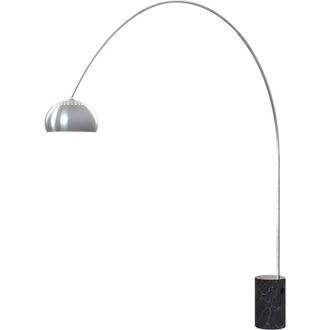 Top-Light Top-light - Piantana Contemporanea Turning Marmo Nero Cilindro Metallo Cromo 1 Luce E27
