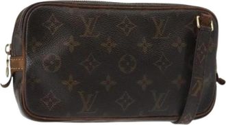 Louis Vuitton Tweedehands Canvas Louis Vuitton tassen - Dames - Vintage Clutch - Bruin - ONE Size - Vintage