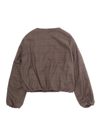 Nan&aacute;n Girls Tech Fabric Bomber Jacket Brown Polyester Coat