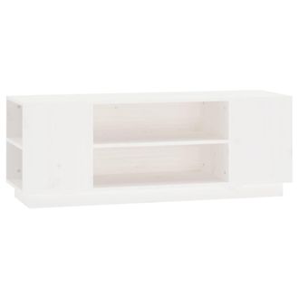 vidaXL Vidaxl - Mueble De Tv Madera Maciza De Pino Blanco 110x35x40,5 Cm
