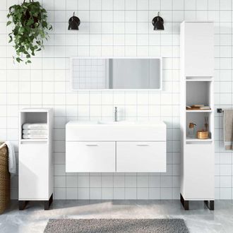 vidaXL Armario De Ba&ntilde;o Con Espejo Madera De Ingenier&iacute;a Blanco Vidaxl