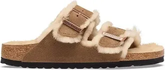 Birkenstock Arizona Shearling Suede Leather - Dames - Schoenen - Bruin - Maat: 37 EU Leer