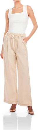 Fifteen Twenty Blythe Drawstring Pants In Khaki And Cream