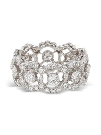 Buccellati 1970s Eternelle Ghirlanda diamond white-gold ring - Silver