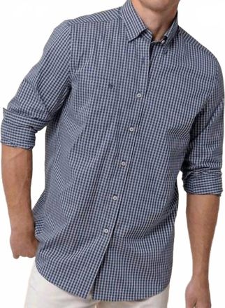 Southern Tide Charleston Pender Plaid Sportshirt In Dress Blue
