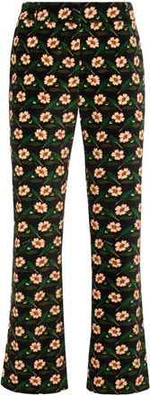 La DoubleJ Pantaloni crop a fiori - Nero