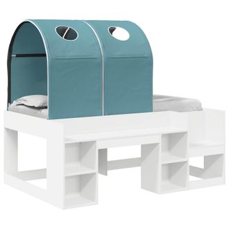 vidaXL Cama Con T&uacute;nel 4 Pcs Blanco Y Azul Claro Madera De Ingenier&iacute;a Vidaxl