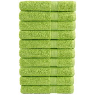 vidaXL Asciugamani Premium solund 10pz Verdi 100x200 cm 600 g/m&sup2; - Vidaxl