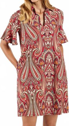 Jude Connally Womens Regina Dress In Italian Paisley Claret