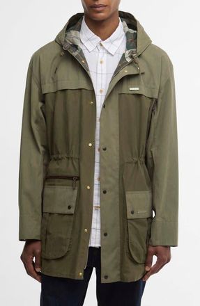 Barbour Icons Durham Waterproof Hooded Raincoat in Fern at Nordstrom, Size Xx-Large