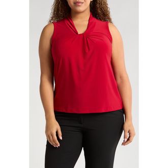 Kasper Twist Neck Sleeveless Top in Fire Red at Nordstrom, Size 1X