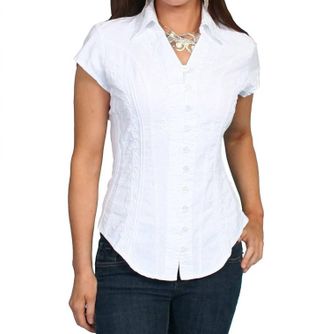 Scully Cap Sleeve Blouse In White