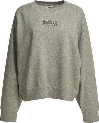 Ganni Sudadera con logo - Sweatshirts & Hoodies - Mujer - Gris - 2XS