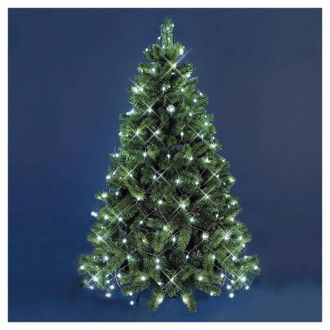 Trade Shop Trade Shop - Mantello Rete 240 Led Per Albero Di Natale Luci Luce Bianco Freddo 1,50 Metri