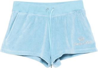 Sporty & Rich X Juicy Couture Rhinestone-logo Velour Shorts
