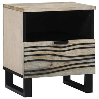 Berkfield Home Bedside Tables 2 pcs White & black 40 x 33 x 46 cm