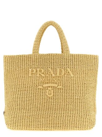 Prada Natural Logo Large Tote