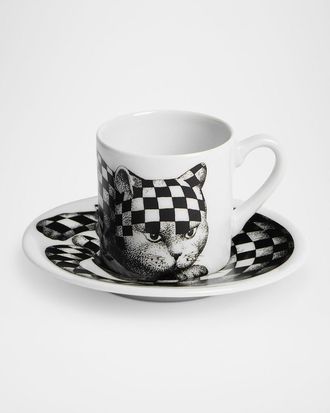 Fornasetti High Fidelity Checkered Coffee Mug