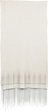 Alpha Studio White Fringe Detailing Alpaca-Blend Scarf