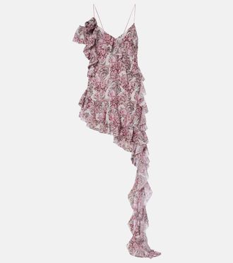 Bananhot Zoe floral ruffled asymmetric minidress