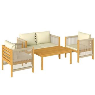 OUTSUNNY Conjunto de jard&iacute;n 120x60x64 cm beige