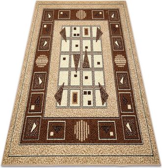 RugsX Rugsx - Carpet bcf Morad dzeta geometric, classic - beige beige 140x200 cm