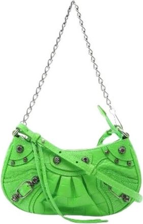 Balenciaga Pre-owned Le Cagole Mini Leder Handtas - Dames - Vintage Mini Tas - Groen - ONE Size - Leer - Vintage