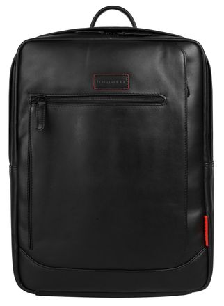 Bugatti Laptoprucksack BUGATTI CLARK, Gr. B/H/T: 30cm x 39cm x 9cm, onesize, schwarz, Leder, Rindsleder, Rucks&auml;cke Laptoprucksack, echt Leder