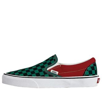 Vans Classic Slip-On Checkerboard Green Red VN000EACGNR