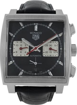 Tag Heuer Pre-owned Tag Heuer Monaco Chronograph Automatic Black Dial Mens Watch CBL2113-2