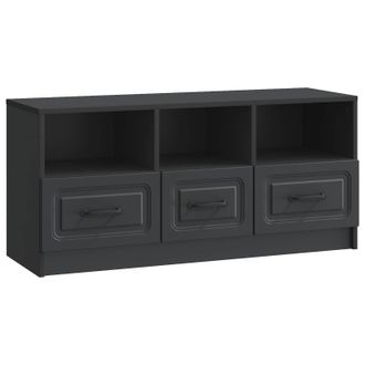 vidaXL Mueble De Tv Negro 102 X 34,5 X 47 Cm Madera De Ingenier&iacute;a Vidaxl